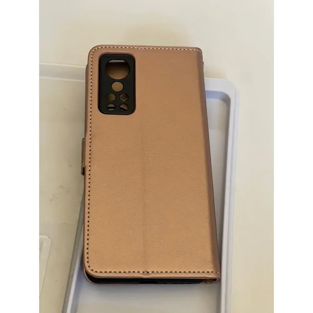 Rose Gold Wallet Case Wrist Strap Phone Case